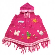 Succes Welvarend binnen Girl pink poncho - Ponchos - Alpaca sweater Peru