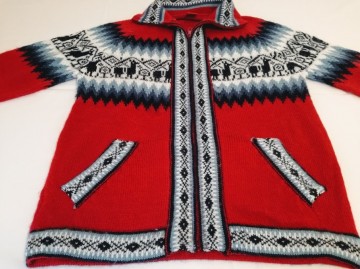 Alpaca lange rode vesten