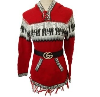 Alpaca wol dames rode pullover