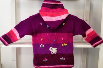 Aubergine kindertruien maat 110