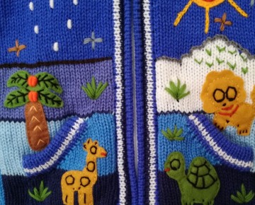 Azuurblauwe sweater 92