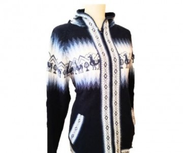 Blauwe alpaca dames hoodie