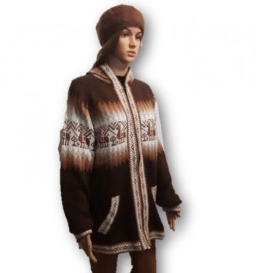 Bruine alpaca trui 0