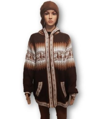 Bruine alpaca wol trui