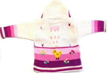 Creme roze kinder vest