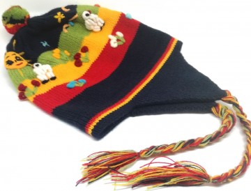 Gebreide mutsje blauw