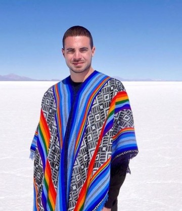 Blue poncho mens