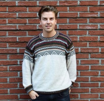 White alpaca sweater mens