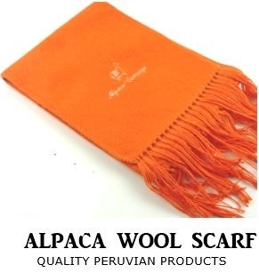 Orange alpaca peru scarf