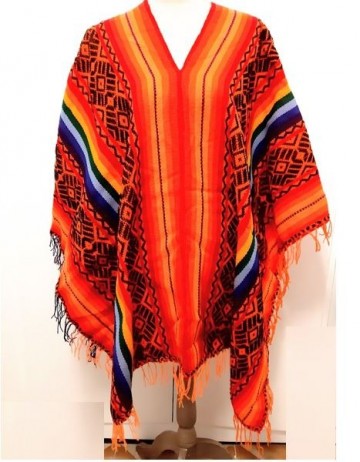Orange poncho womens
