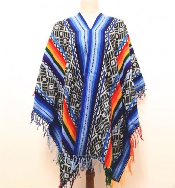 Blue poncho womens