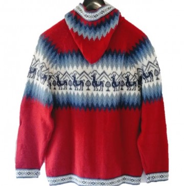 Peruvian alpaca wool sweater red