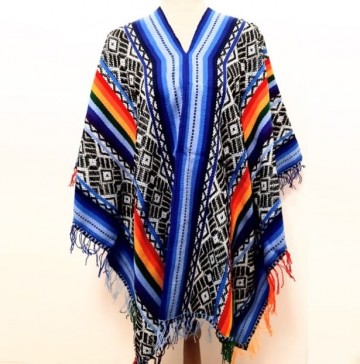 Blue poncho womens