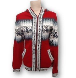 Red alpaca pullover 0