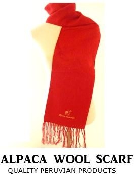 Red peruvian alpaca scarf