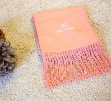 Roze alpacawol sjaal