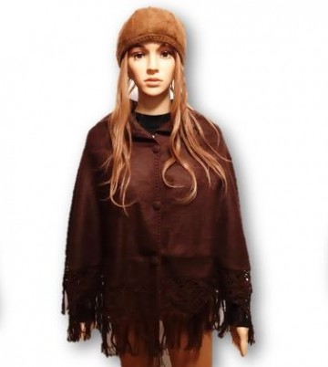 Wollen cape dames alpaca