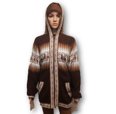 Schatting Machtigen Afdeling Brown Alpaca Sweater for Women - Alpaca hoodie - Alpaca sweater Peru