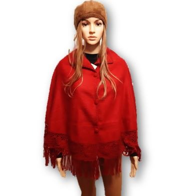 Subtropisch Humanistisch Thriller Red Alpaca wool-blend cape - Alpaca capes - Alpaca sweater Peru